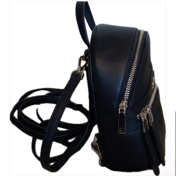 Kate Spade Mini Black Leather Backpack - Picture 2 of 6